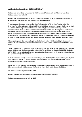 A preview of a PDF biography for Allam, Frederick John